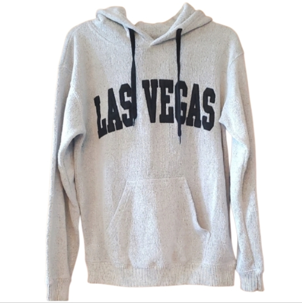 New York Popular Heather Black And White Las Vegas Hoodie Size Small